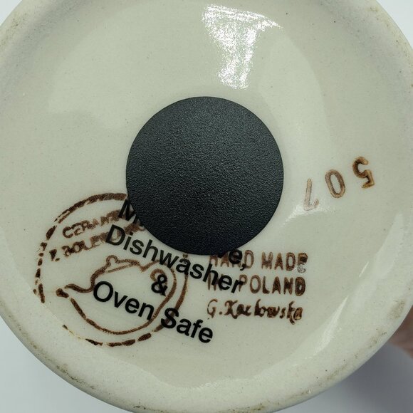 Polish Pottery Man & Woman Salt & Pepper Shakers Figural Daisy Floral Shakers - Picture 9 of 10